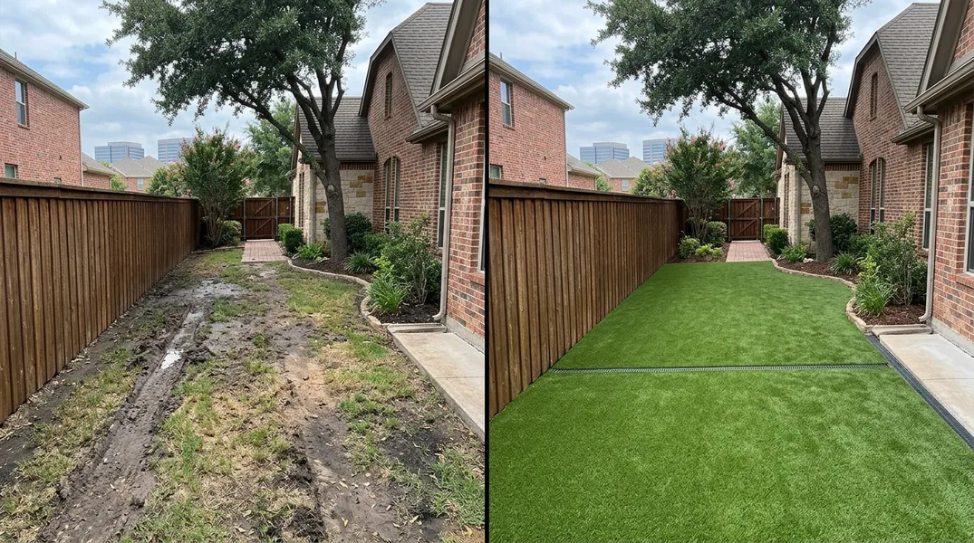 Result artificial grass installation in Plano - Plano Turf Installation