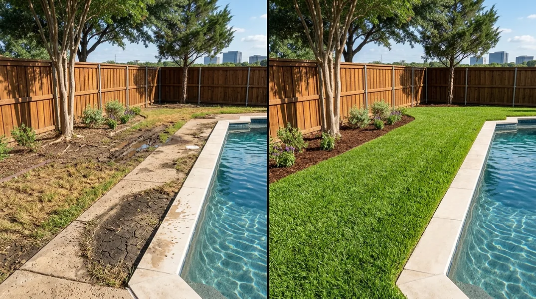 Result artificial grass installation in Plano - Plano Turf Installation