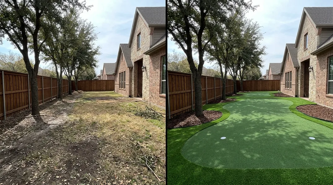 Result artificial grass installation in Plano - Plano Turf Installation